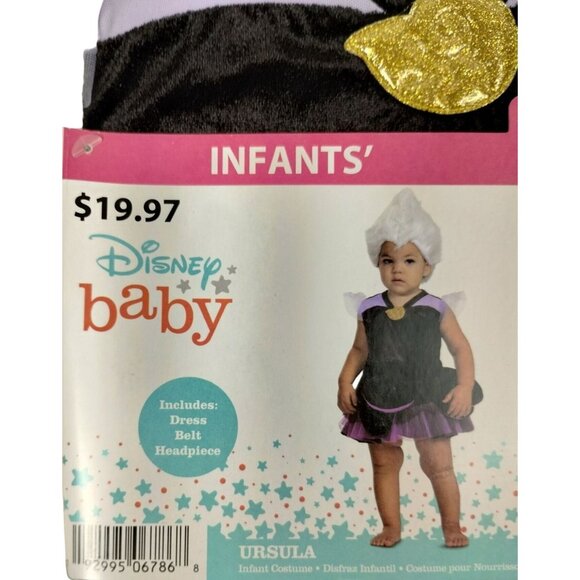 Disney Infant 12 to18 Months Baby Ursula 3 Piece Halloween Costume - Picture 4 of 6